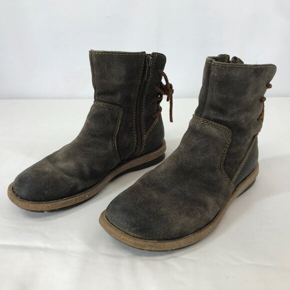 BORN ~ WOMENS 7/38 ~ BROWN TAN SUDE SIDE ZIP BOOT BOOTIE - Picture 3 of 8